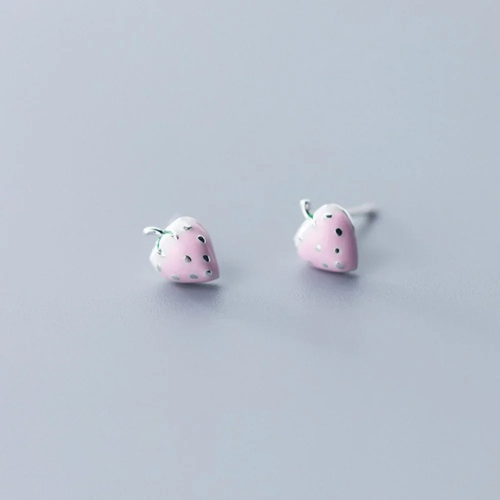 Pink Strawberry Earrings - Picture 5 of 8